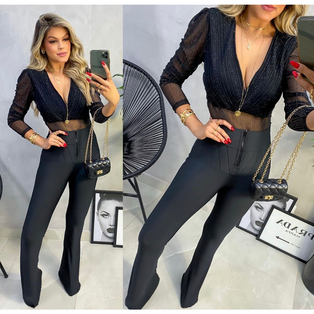 Calça Lipo super power Suplex Cintura Alta  Bolsos atras Confortável P ao G3 Plus
