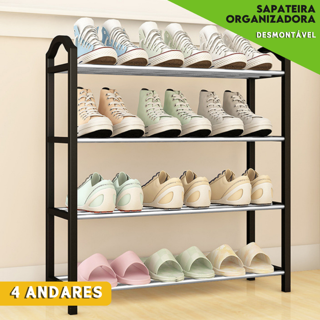 Sapateira Organizadora 4 Andares Multiuso e Prática - Organizador de Sapatos e Acessórios  Nosso Lar