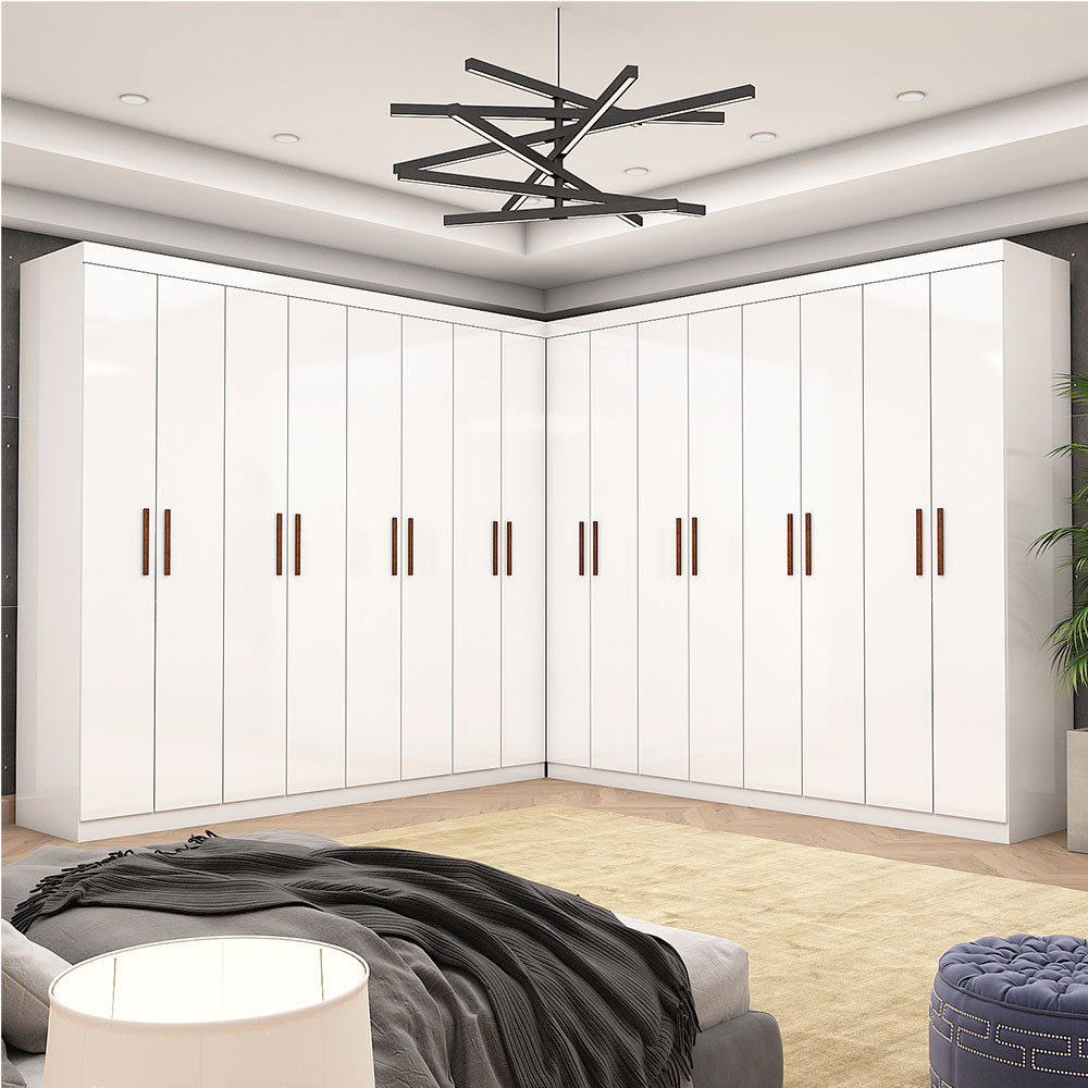 Closet Casal Duplo Rubi Premium 16 Portas 8 Gavetas