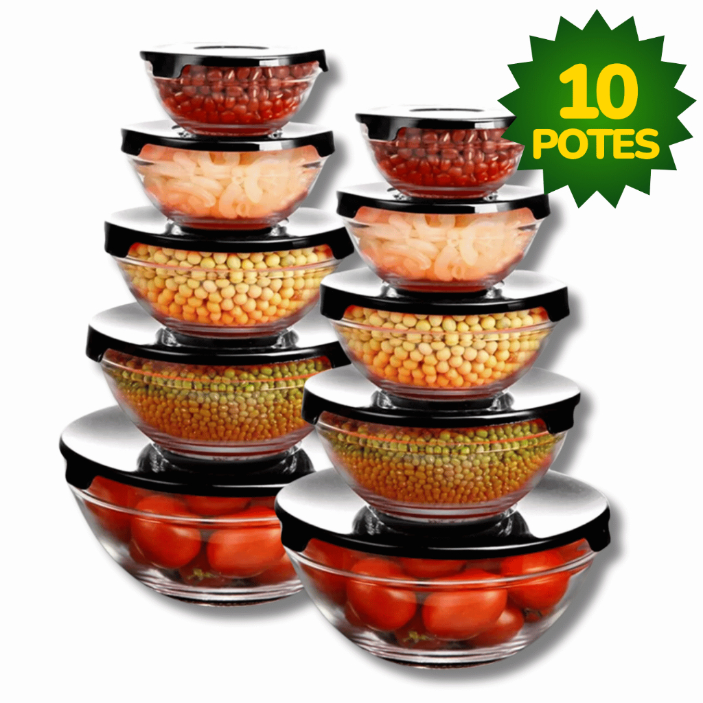 Kit Conjunto De Potes de Vidro Resistente Organizadores De Cozinha Multiuso