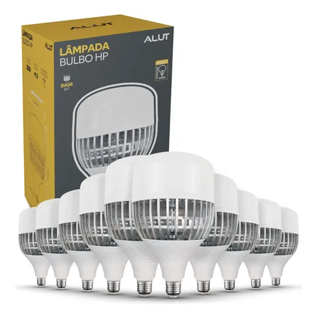 Kit 10 Lampadas Led Bulbo Hp 100w 6500k Branco Frio E27 Cod: Alut000103 Alut By Avant 127/220v