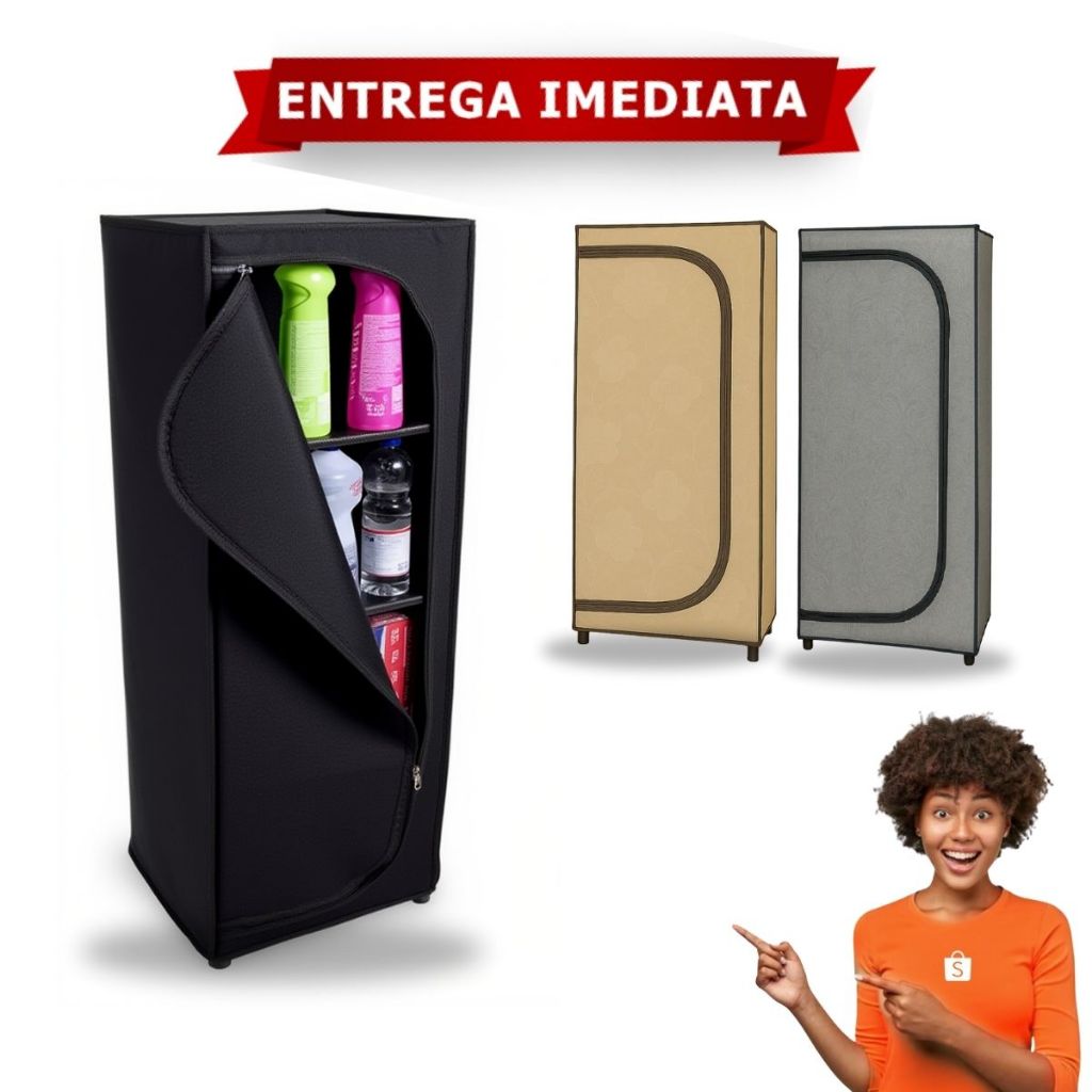Sapateira 4 Andares Armário Resistente Com Zíper
