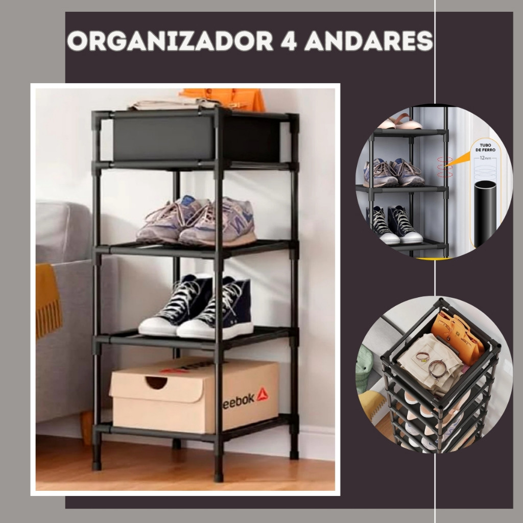 Organizador Roupas Sapateira Multiuso Arara Prateleiras
