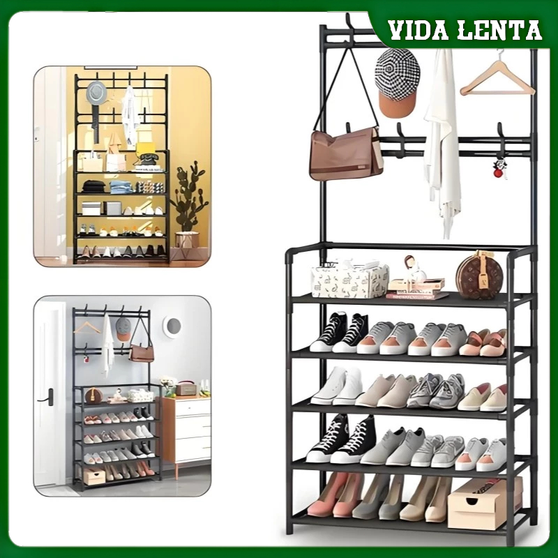 Arara 5 andar Sapateira Organizadora cabideiro suporte Multiuso Sapato Roupa Closet Quarto Armários