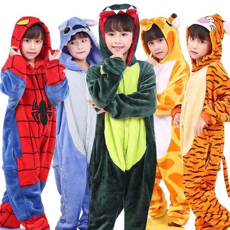 Pijama de inverno de flanela quente e confortável para adultos e crianças, trajes de anime