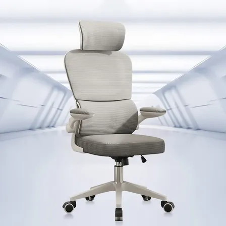 Cadeira Escritório Ergonômica Python Fly B07 Cinza Com Suporte Lombar Malha