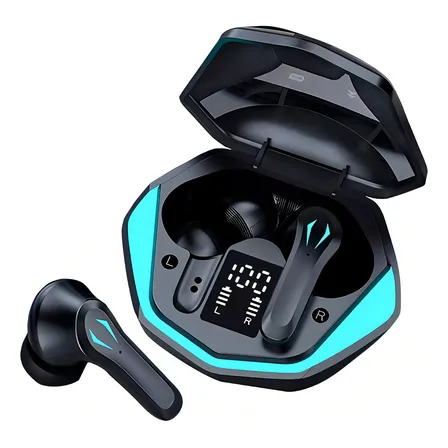 Fone De Ouvido Casenn G9s Bluetooth Tws Gamer Preto Com Microfone E Led