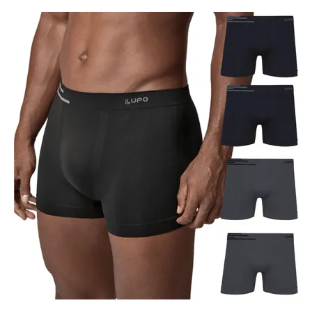 Kit 4 Cuecas Lupo Boxer Poliamida Box Sem Costura Original