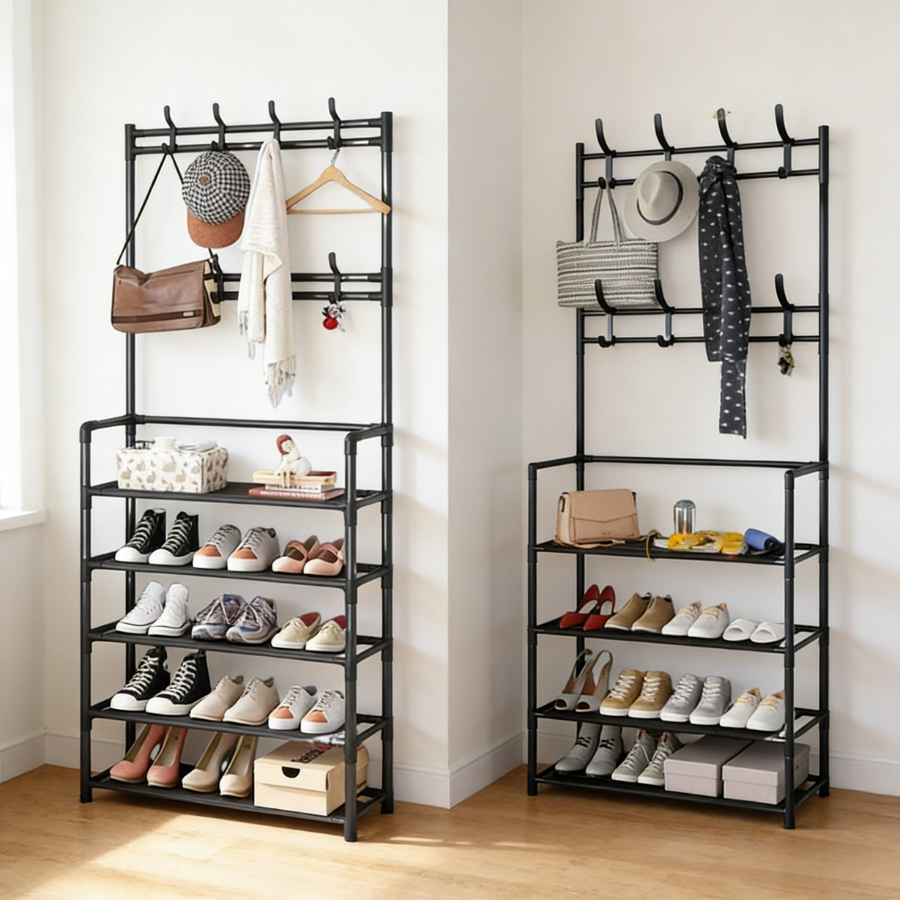 Arara 4/5 Sapateira Organizadora cabideiro suporte Multiuso Sapato Tenis Roupa Closet Quarto