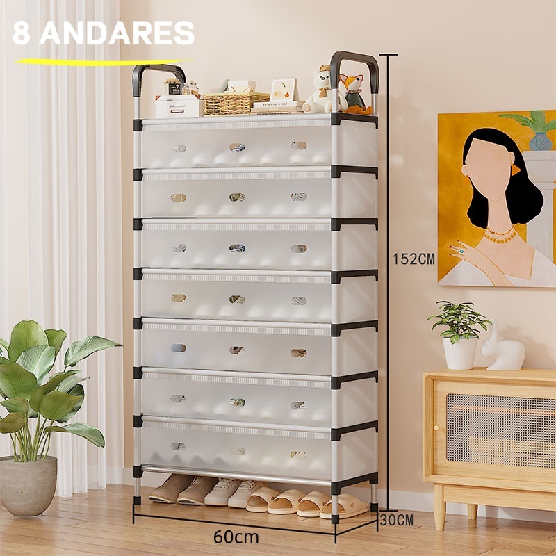 Sapateira Luxo 8 Andares 7 Andares Com Fechamento Anti-poeira Reforçado E Resistente Para Calçados