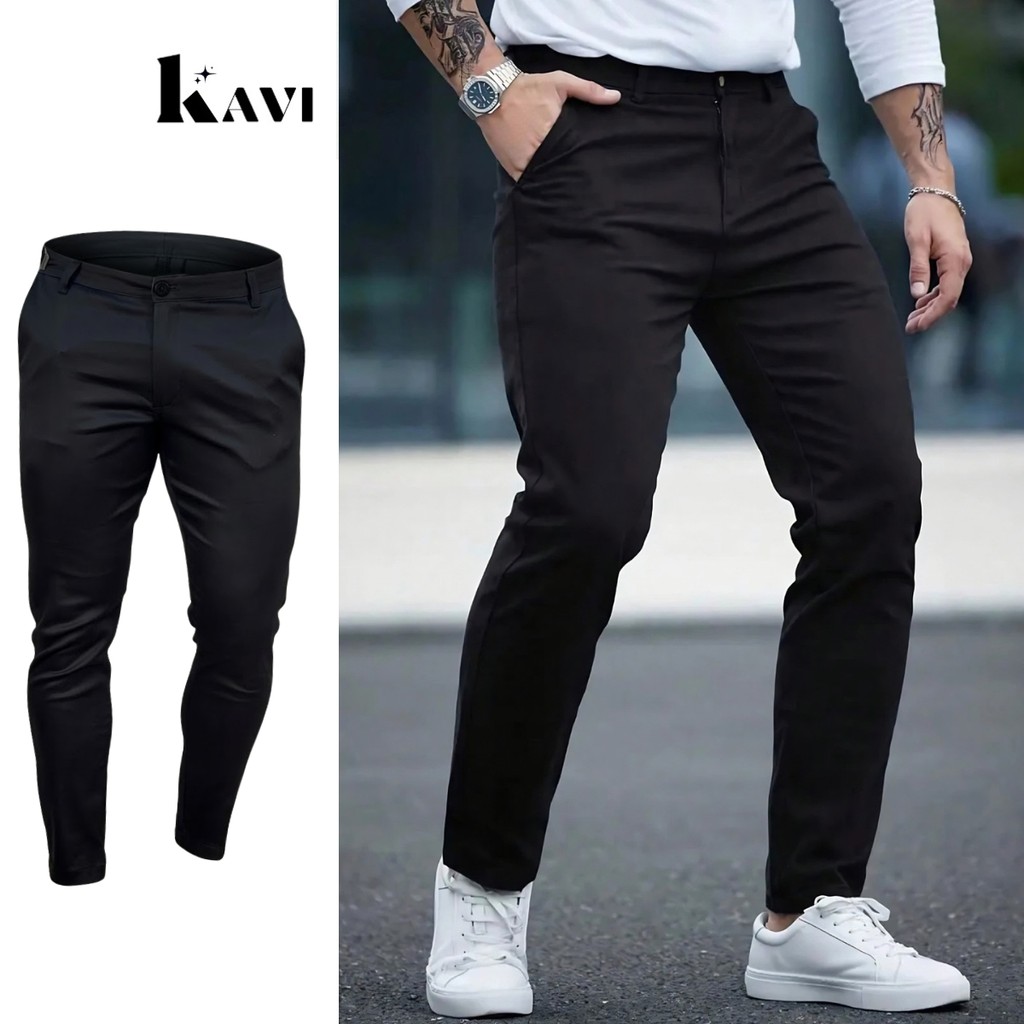 Calça Masculino Preta Sport Fino  Com Bolso Embutido Sarja Brim Com Elastano Cores