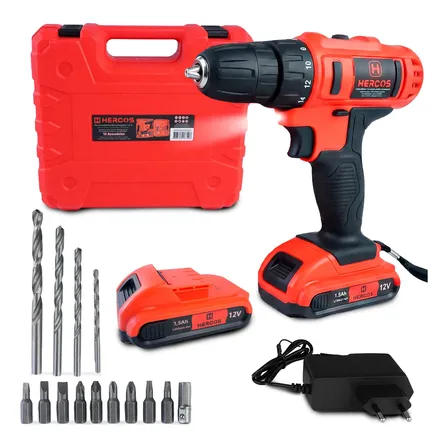 Parafusadeira Furadeira Recarregável Sem Fio 12v Laranja-escuro 12v 1350 Rpm