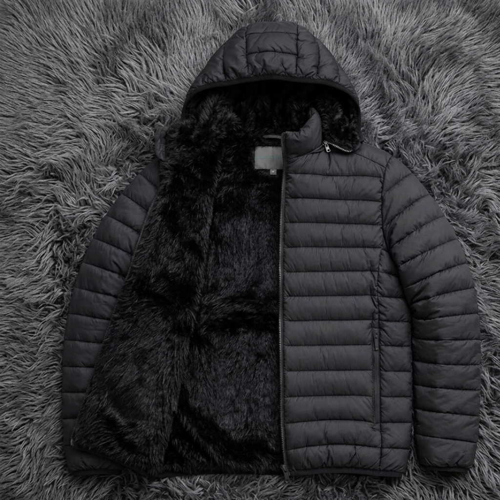 Jaqueta Puffer Masculina Matelasse Inverno Quente Peluciada e Sem Forro