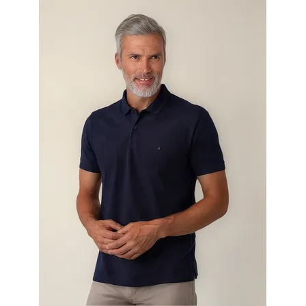 Camiseta Polo Aramis Masculina Basic Piquet Marinho