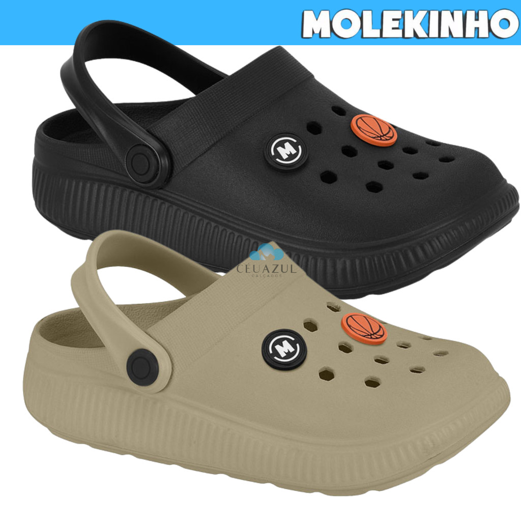 Chinelo Clog Molekinho Infantil Menino Conforto Esportivo Dia a Dia