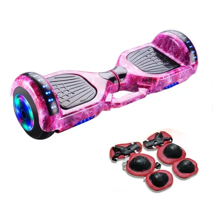 Hoverboard Skate Elétrico 6.5 Polegadas Com Led E Bluetooth Roxo-galáxia