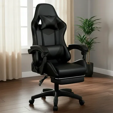 Cadeira Gamer Jogos Escritório Ergonômica Giratória 360 Luxo Cor Preto