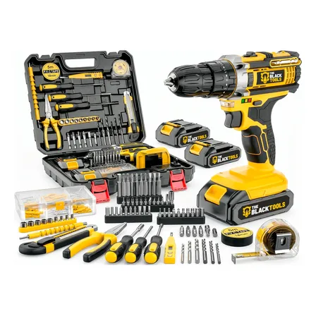 Parafusadeira Furadeira De Impacto 21v 10mm Com Acessórios Amarelo 127/220v 60hz