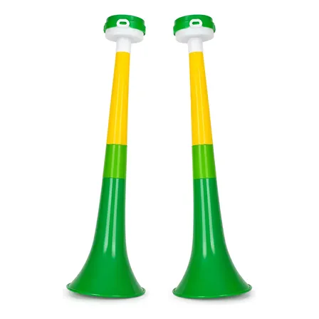 Kit 2 Cornetas Vuvuzela Grande Torcida Copa 2026 Brasil Amarelo