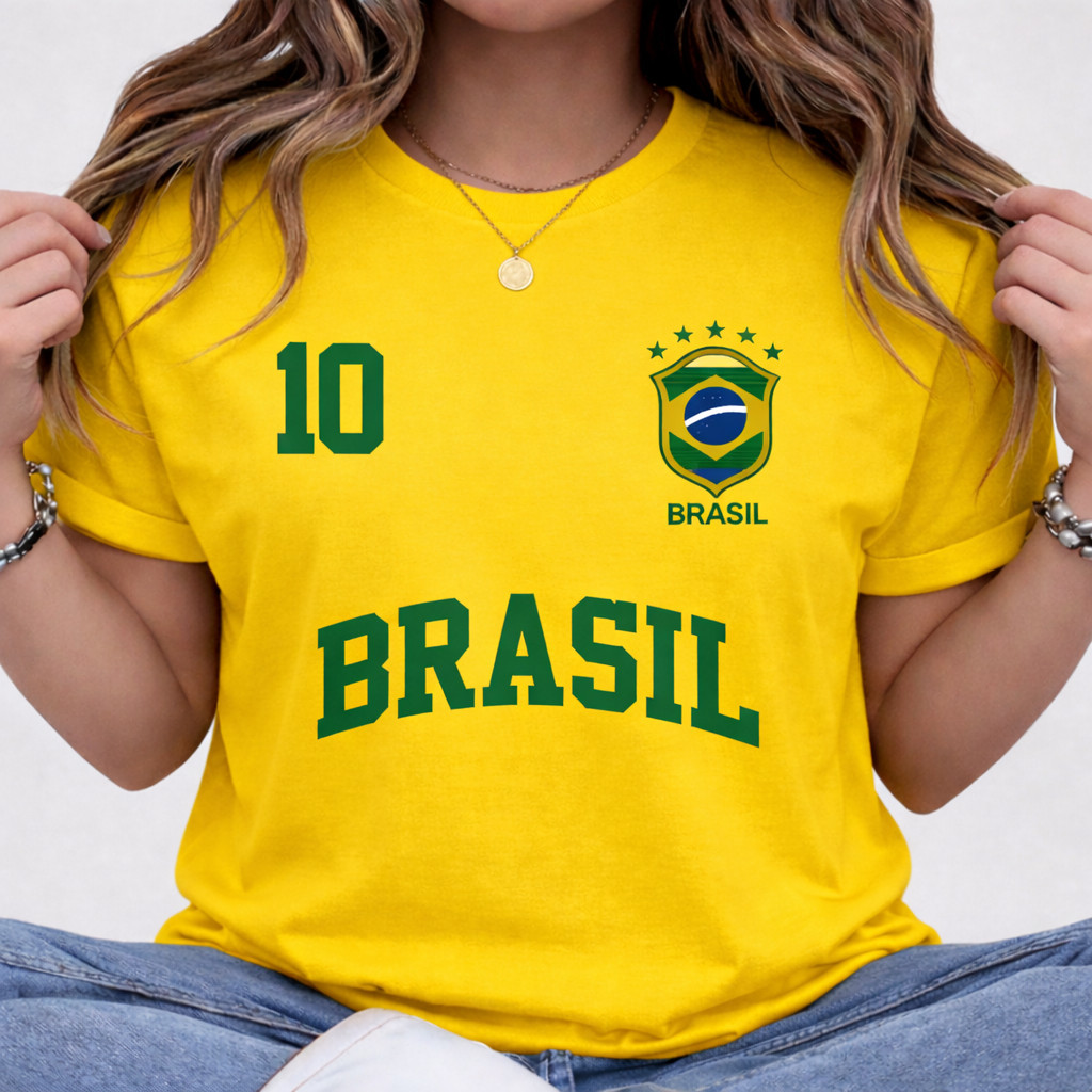 Camiseta P AO G5 Camisa UNISSEX  Blusa 100% Algodão Streetwear Brasil Copa Bandeira Futebol Tendência Oferta