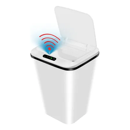 Lixeira Com Sensor Automático Inteligente Abre Fácil Em Toque Cesto Lixo Casa 16 Litros Cor Branco