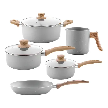 Conjunto Completo: 5 Panelas Brinox Ceramic Life Cinza