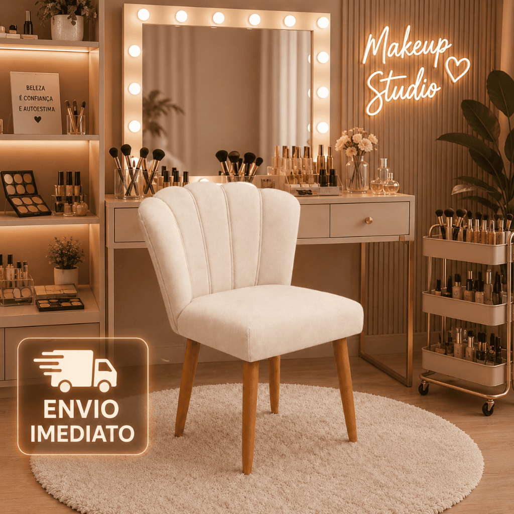 Cadeira Poltrona para Manicure Salão de Beleza Penteadeira de Quarto Pétala