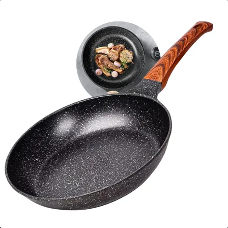Frigideira Cerâmica Antiaderente Grande 24cm Para Fogão A Gás Indução Cooktop Panela Frita Sem Óleo Não Gruda Profissional Moderna Mix