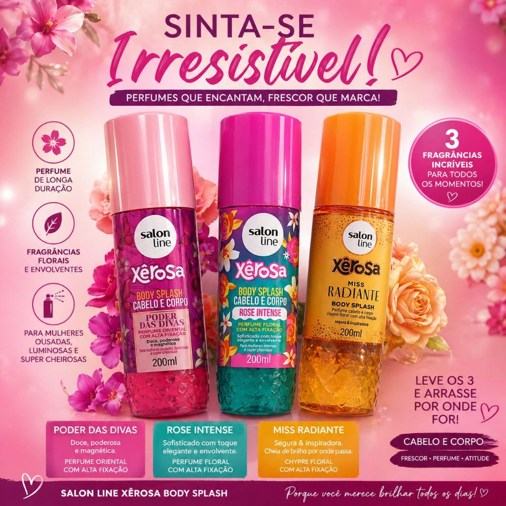 Body Splash XÊROSA Salon Line Rose 200ML.