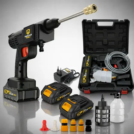 Lavadora A Jato Alta Pressão Sem Fio Portátil Recarregável Preto 127/220v 60 Hz