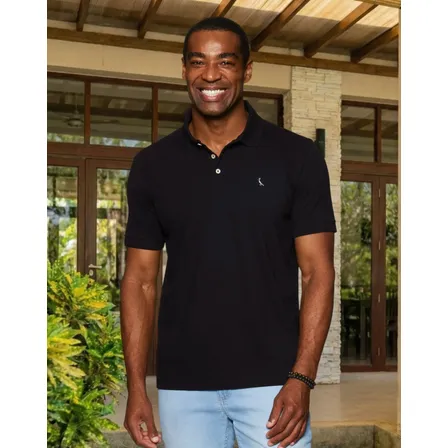 Camisa Polo Reserva Essence Básica Preto Liso M