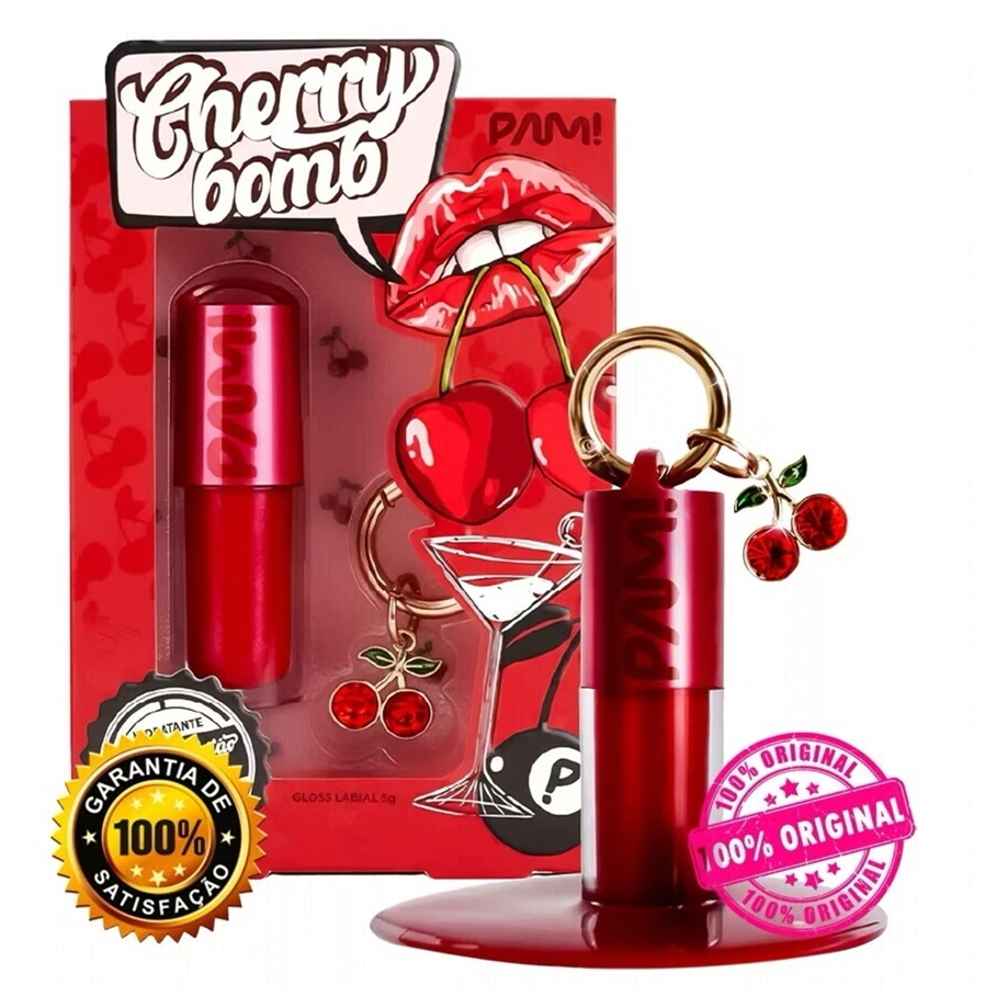 Pam By Pamella Gloss Labial Cherry Bomb 5g Entrega O Tom Na Medida Certa E Um Brilho Laqueado