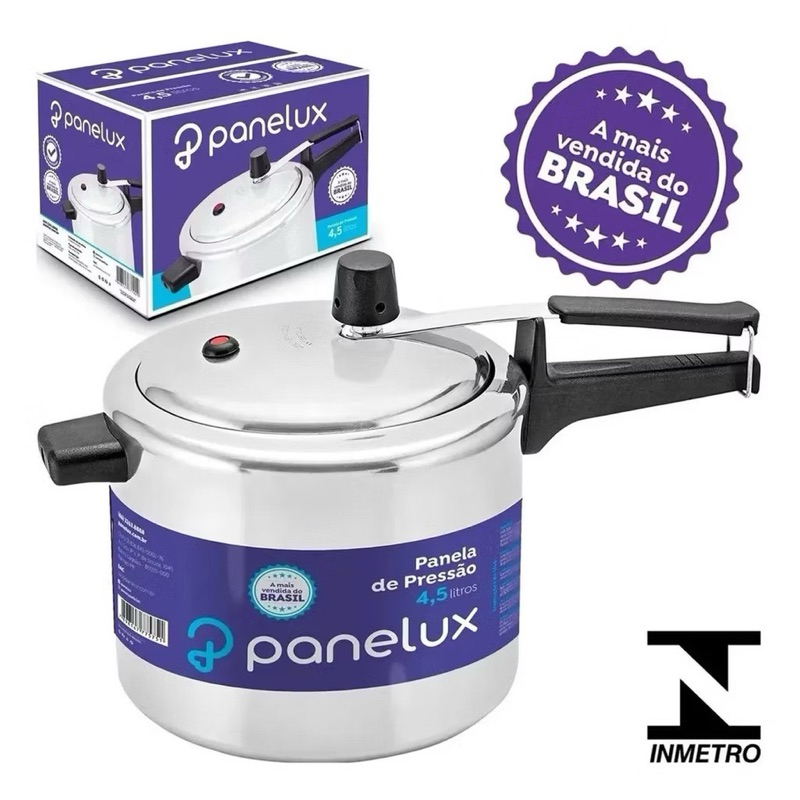 Panela De Pressão alumínio Polido 4,5litros Panelux A Mais Vendida Do Brasil