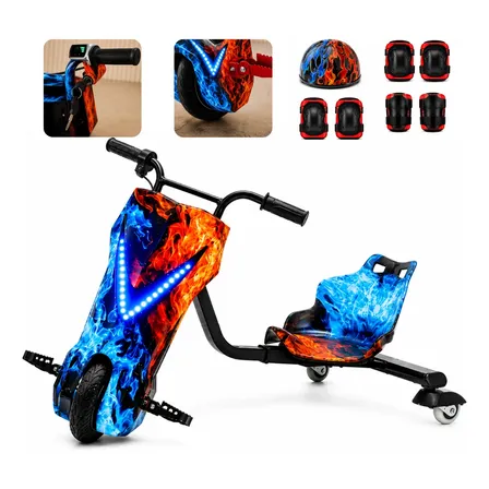 Patinete Eletrico 3 Rodas Triciclo Drift 450w 120kg Vermelho Vermelho/azul