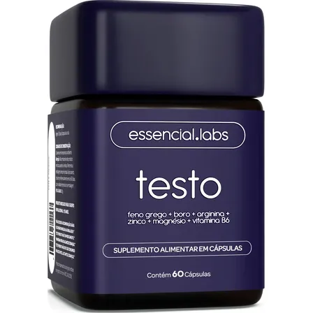 Suplemento Essencial Labs Saúde e Bem Estar Testo Essencial en cápsula sabor sem sabor de 60 un