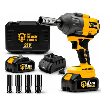 Parafusadeira Chave De Impacto A Bateria Lítio 21v Motor Brushless 800nm 80kgf.m Tb21ix The Black Tools