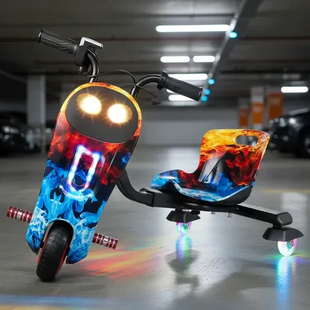 Patinete Elétrico Triciclo Infantil Drift 250w Com Bluetooth Gelo E Fogo