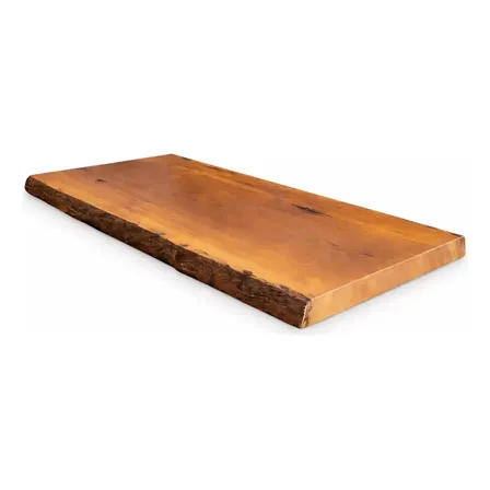 Prancha De Madeira Maciça Com Borda Orgânica 90x40x5 Marrom